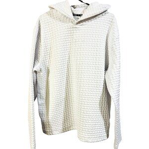 Sports Illustrated White Textured Hooded Long Sleeve Pullover Large